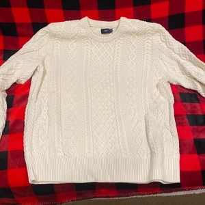 JCrew cable knit ivory sweater